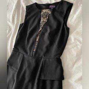 Long tall sally 6 nude black lace  print fitted sheath dress